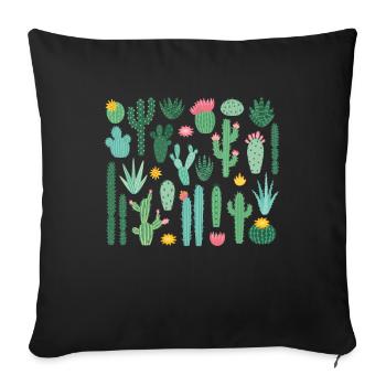 Cactus Gardener Cactus Plant - Sofa pillowcase 17,3'' x 17,3'' (45 x 45 cm) - black - Front