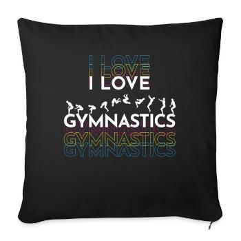 I Love Gymnastics Gymnastik Turner - Sofa pillowcase 17,3'' x 17,3'' (45 x 45 cm) - black - Front
