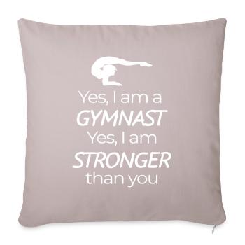 IM A Gymnaste Gymnastique Gymnastique Turner - Housse de coussin décorative 45 x 45 cm - taupe clair - Devant