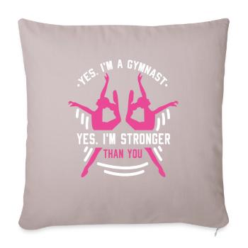IM A Gymnaste Gymnastique Gymnastique Turner - Housse de coussin décorative 45 x 45 cm - taupe clair - Devant