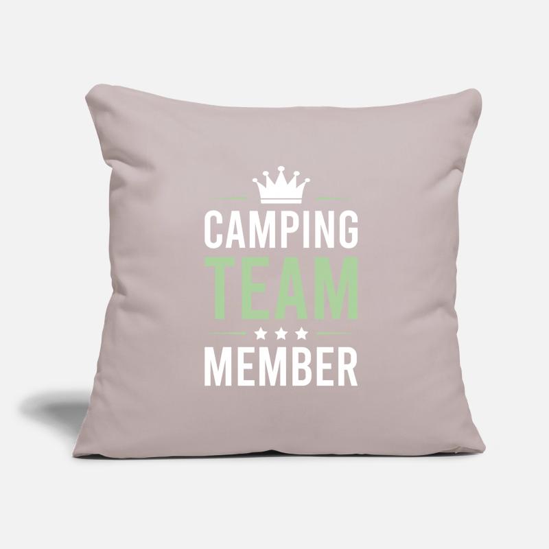 Équipe de camping Housse de coussin décorative 45 x 45 cm