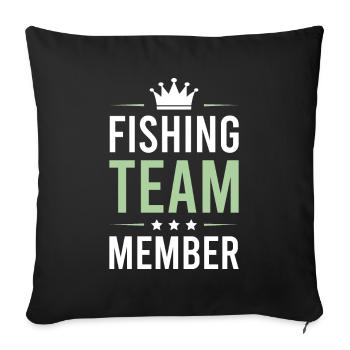 Équipe de pêche - Housse de coussin décorative 45 x 45 cm - noir - Devant
