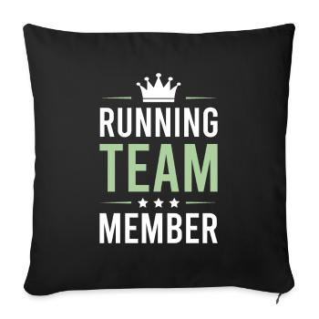 Running Team - Sofa pillowcase 17,3'' x 17,3'' (45 x 45 cm) - black - Front