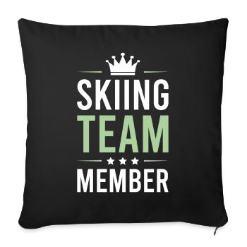 Équipe de ski - Housse de coussin décorative 45 x 45 cm - noir - Devant