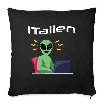 ITalien Alien Informatiker Hacker Coder - Housse de coussin décorative 45 x 45 cm - noir - Devant