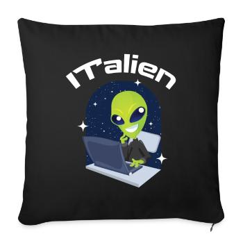 ITalien Alien Informatiker Hacker Coder - Housse de coussin décorative 45 x 45 cm - noir - Devant