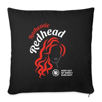 Rothaarig Authentic Redhead Rote Haare - Sofakissenbezug 45 x 45 cm - Schwarz - Vorne