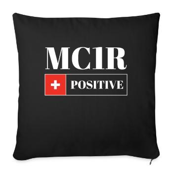 MC1R Positive Rothaarig Rote Haare - Sofakissenbezug 45 x 45 cm - Schwarz - Vorne