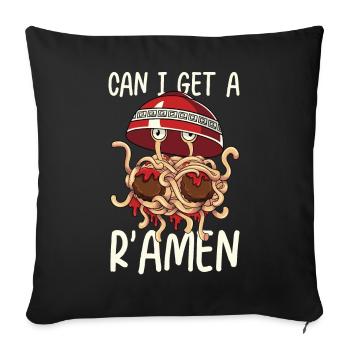 Flying Spaghetti Monster FSM Pastafarian - Sofa pillowcase 17,3'' x 17,3'' (45 x 45 cm) - black - Front