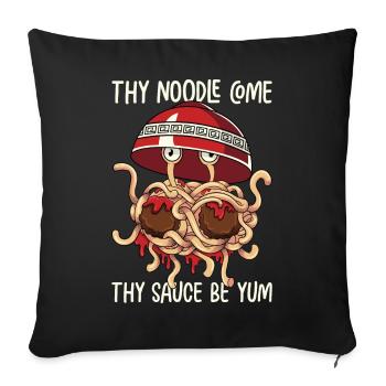 Flying Spaghetti Monster FSM - Sofa pillowcase 17,3'' x 17,3'' (45 x 45 cm) - black - Front