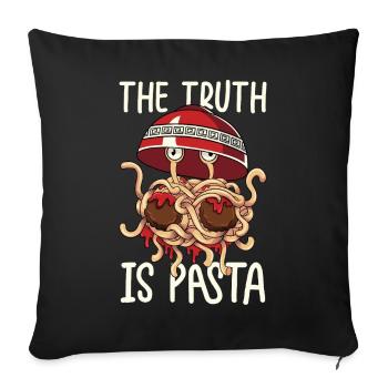 Flying Spaghetti Monster FSM Pastafarian - Sofa pillowcase 17,3'' x 17,3'' (45 x 45 cm) - black - Front