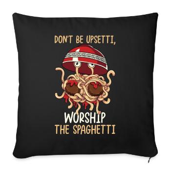 Fliegendes Spaghettimonster FSM - Sofakissenbezug 45 x 45 cm - Schwarz - Vorne