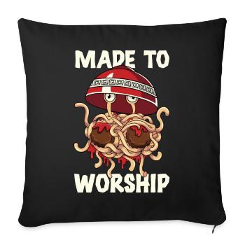 Flying Spaghetti Monster FSM Pastafarian - Sofa pillowcase 17,3'' x 17,3'' (45 x 45 cm) - black - Front