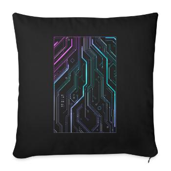 Cyber Vaporwave Esthétique Futuriste - Housse de coussin décorative 45 x 45 cm - noir - Devant