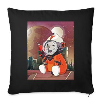 Atom Punk Esthétique Vaporwave Futuriste Ours - Housse de coussin décorative 45 x 45 cm - noir - Devant