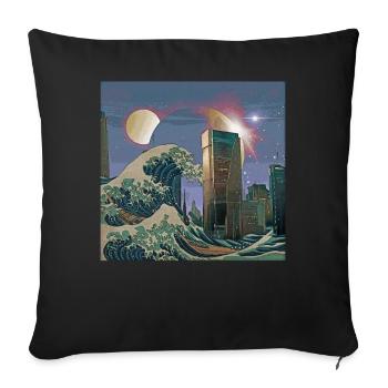 Atom Punk Esthétique Vaporwave Futuriste - Housse de coussin décorative 45 x 45 cm - noir - Devant