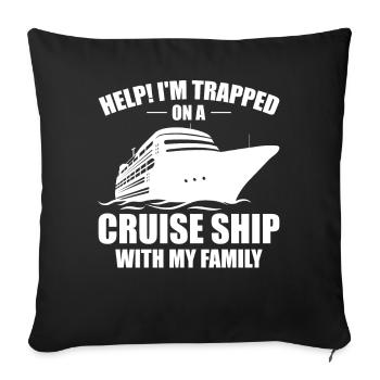 Fun Cruise Family Vacation - Sofa pillowcase 17,3'' x 17,3'' (45 x 45 cm) - black - Front
