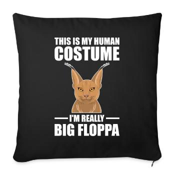 Great Floppa Caracal - Sofa pillowcase 17,3'' x 17,3'' (45 x 45 cm) - black - Front