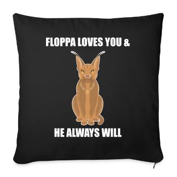 Big Floppa Caracal Cat Meme - Housse de coussin décorative 45 x 45 cm - noir - Devant
