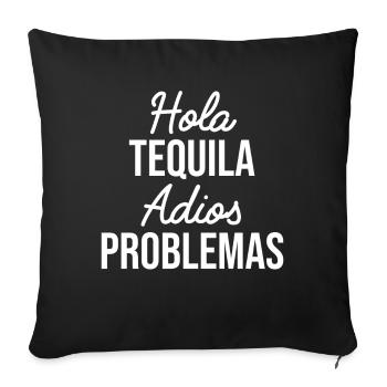 Hola Tequila Alcool - Housse de coussin décorative 45 x 45 cm - noir - Devant