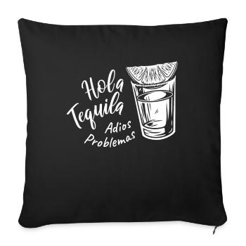 Hola Tequila Alcool - Housse de coussin décorative 45 x 45 cm - noir - Devant