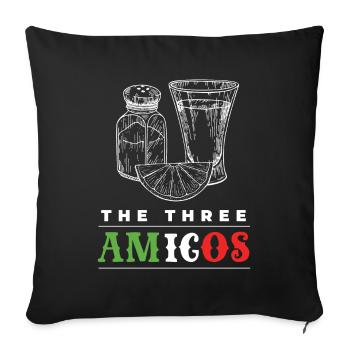 The Three Amigos Tequila Alkohol - Sofakissenbezug 45 x 45 cm - Schwarz - Vorne