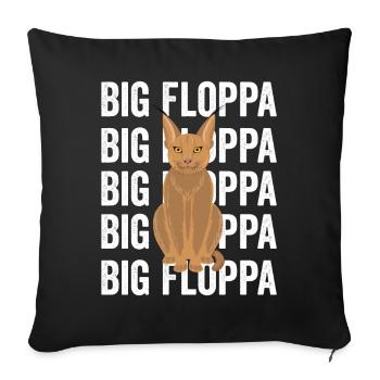 Big Floppa Caracal Cat Meme - Housse de coussin décorative 45 x 45 cm - noir - Devant