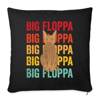 Big Floppa Caracal Cat Meme Rétro - Housse de coussin décorative 45 x 45 cm - noir - Devant