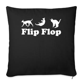 Big Floppa Caracal Cat Meme - Sofa pillowcase 17,3'' x 17,3'' (45 x 45 cm) - black - Front