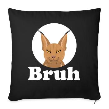 Big Floppa Caracal Cat Meme - Sofa pillowcase 17,3'' x 17,3'' (45 x 45 cm) - black - Front