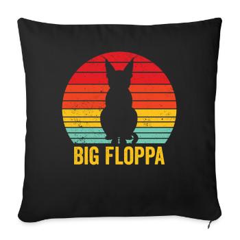 Big Floppa Caracal Cat Meme Rétro - Housse de coussin décorative 45 x 45 cm - noir - Devant