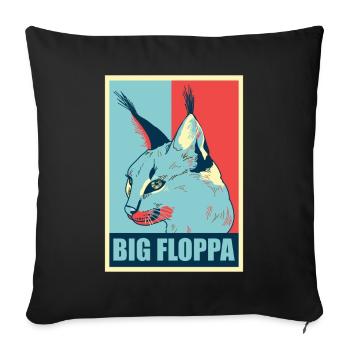 Big Floppa Caracal Cat Meme Rétro - Housse de coussin décorative 45 x 45 cm - noir - Devant