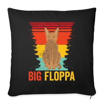 Big Floppa Caracal Cat Meme Rétro - Housse de coussin décorative 45 x 45 cm - noir - Devant
