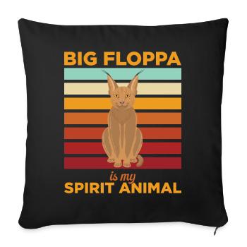 Big Floppa Caracal Cat Meme - Housse de coussin décorative 45 x 45 cm - noir - Devant