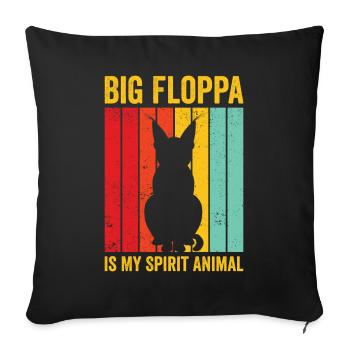 Big Floppa Caracal Retro - Sofa pillowcase 17,3'' x 17,3'' (45 x 45 cm) - black - Front