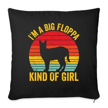 Big Floppa Caracal Retro - Sofa pillowcase 17,3'' x 17,3'' (45 x 45 cm) - black - Front
