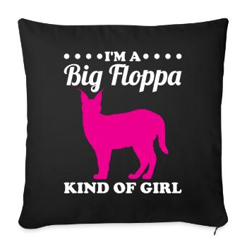 Big Floppa Caracal Cat Meme - Housse de coussin décorative 45 x 45 cm - noir - Devant