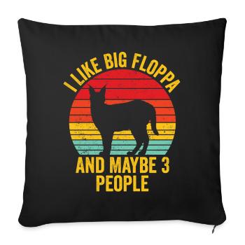 Great Floppa Caracal - Sofa pillowcase 17,3'' x 17,3'' (45 x 45 cm) - black - Front