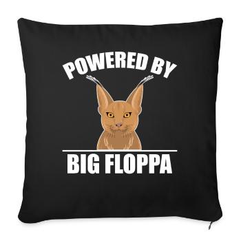 Big Floppa Caracal Cat Meme - Housse de coussin décorative 45 x 45 cm - noir - Devant