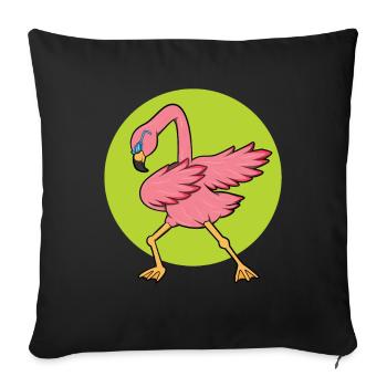 Cadeau de fête amusant Flamingo - Housse de coussin décorative 45 x 45 cm - noir - Devant