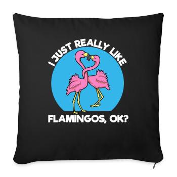 Cadeau de fête amusant Flamingo - Housse de coussin décorative 45 x 45 cm - noir - Devant