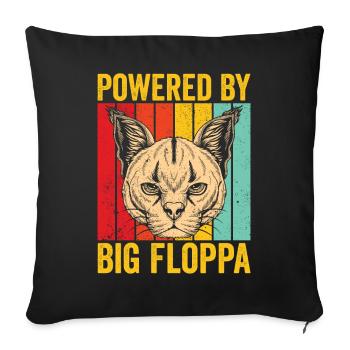 Big Floppa Caracal Cat Meme Rétro - Housse de coussin décorative 45 x 45 cm - noir - Devant