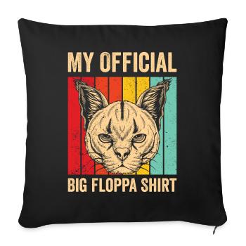 Big Floppa Caracal Retro - Sofa pillowcase 17,3'' x 17,3'' (45 x 45 cm) - black - Front