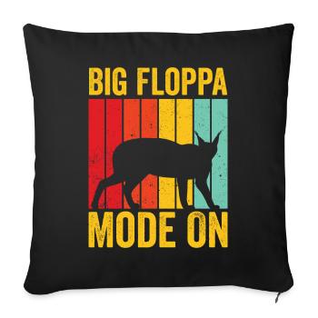 Big Floppa Caracal Cat Meme Rétro - Housse de coussin décorative 45 x 45 cm - noir - Devant