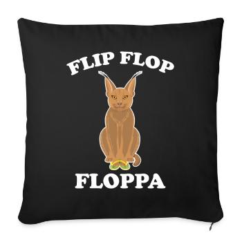 Big Floppa Caracal Cat Meme - Sofa pillowcase 17,3'' x 17,3'' (45 x 45 cm) - black - Front