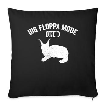 Big Floppa Caracal Cat Meme - Sofa pillowcase 17,3'' x 17,3'' (45 x 45 cm) - black - Front
