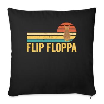 Big Floppa Caracal Cat Meme Rétro - Housse de coussin décorative 45 x 45 cm - noir - Devant