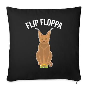 Big Floppa Caracal Cat Meme - Housse de coussin décorative 45 x 45 cm - noir - Devant