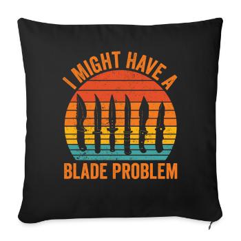 Drôle de collectionneur de couteaux Messersammeln - Housse de coussin décorative 45 x 45 cm - noir - Devant