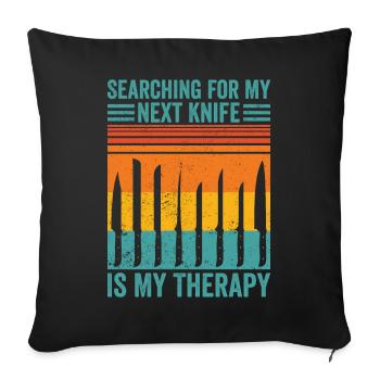 Knife Collector Knife Collecting - Sofa pillowcase 17,3'' x 17,3'' (45 x 45 cm) - black - Front